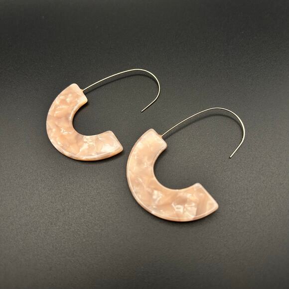 Handmade Pink Acrylic Resin Wire Drop Dangle Fashion Earrings - Picture 6 of 7